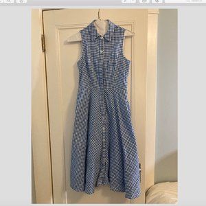 Blue Gingham Fit n' Flare Dress Size 8